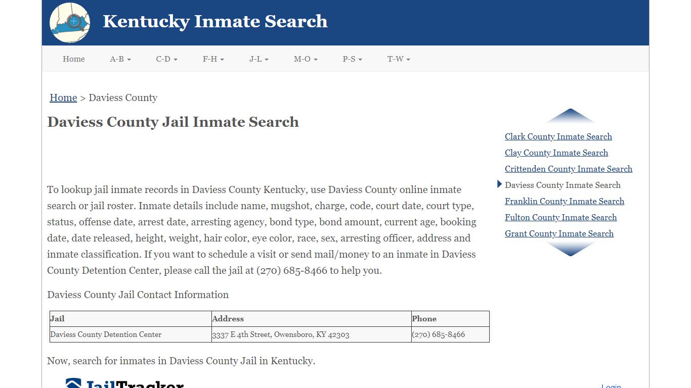 Daviess County Jail Inmate Search