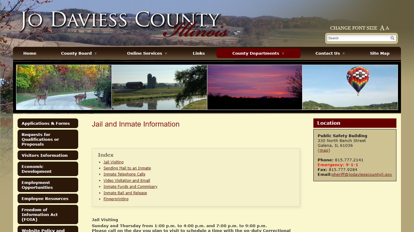 Jail and Inmate Information - Jo Daviess County, Illinois